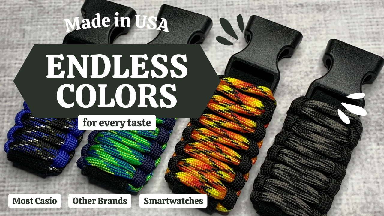 SHOP PARACORD WATCH BANDS CASIO, SMARTWACHES, OTHER BRANDS